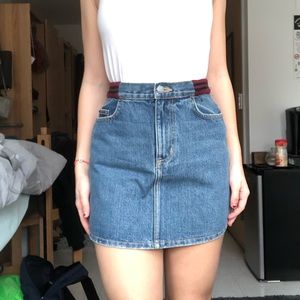 CARMAR denim LF denim skirt maroon ridges